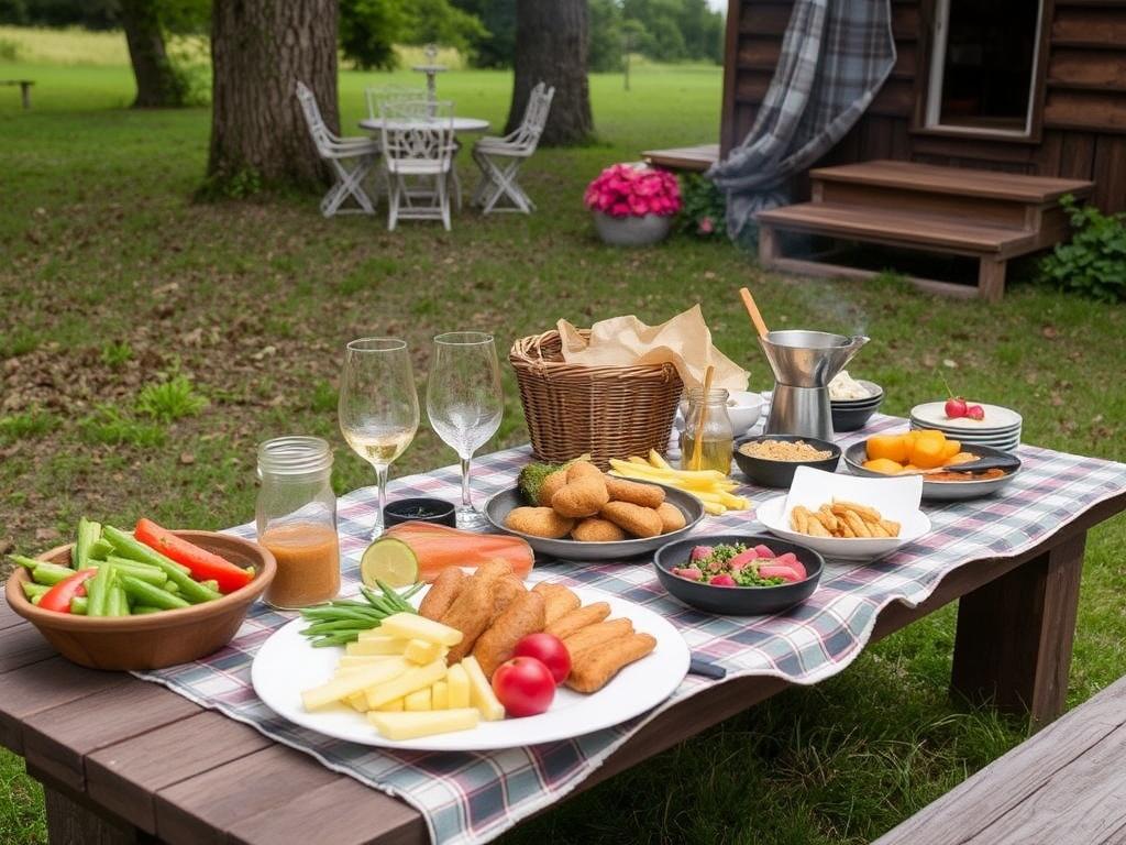 Пикники и шашлыки на территории пансионата. Меню: от классики до сезонных идей