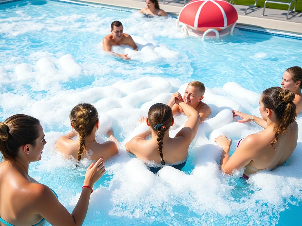 Пенные вечеринки у бассейна. Меры безопасности и спасатель на локации