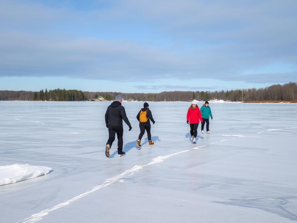Коньки и прогулки на замерзших озерах. Влияние погоды и сезонные особенности