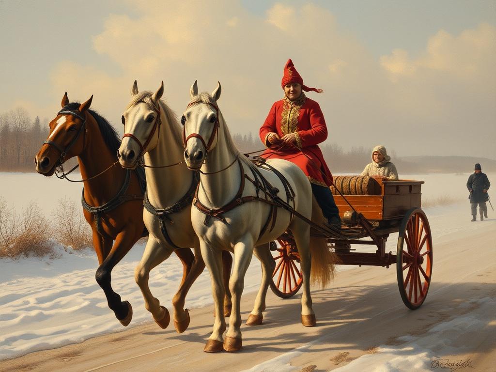Русская тройка и катания на лошадях. Культурное значение и образ троек в искусстве